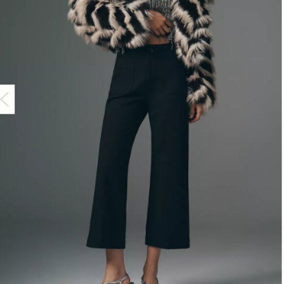 Anthropologie Pants - Anthropologie The Colette Ponte Crop Wide-Leg Pants Maeve Black 29